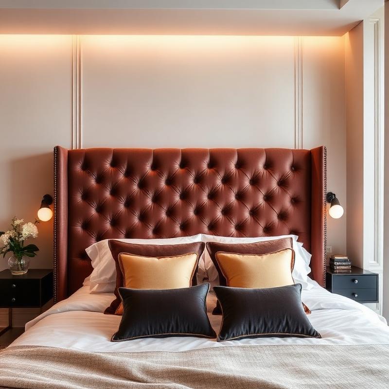 Tufted leather headboard